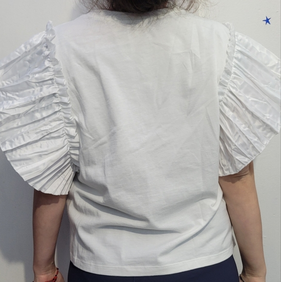 Women's Zara Ruffle Crop Top Size Large - Picture 2 of 4